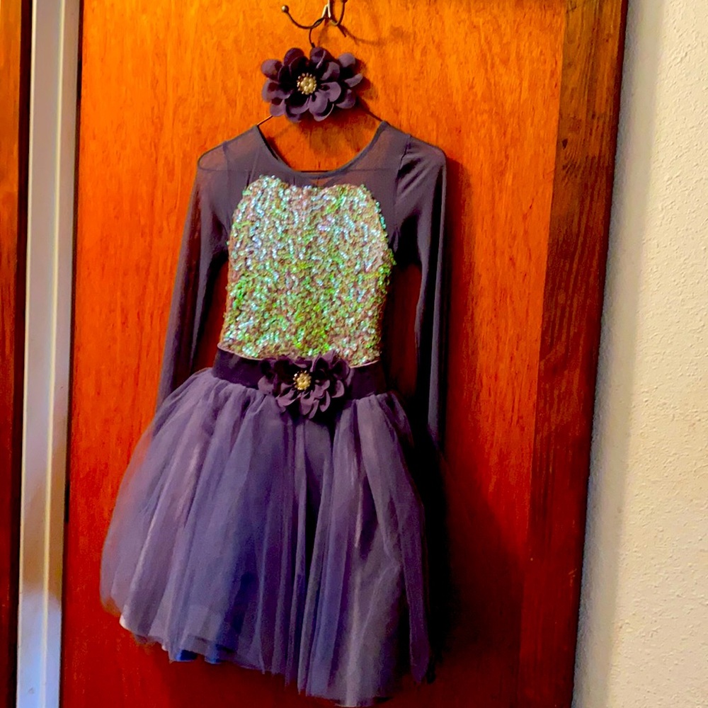 Purple sequin dress